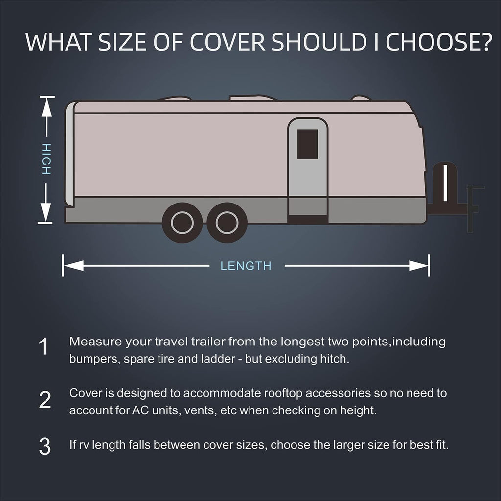 Heavy Duty 6 Layers Windproof Waterproof Camper RV Cover with 4 Tire Covers and 2 Tongue Jack Cover Y99533
