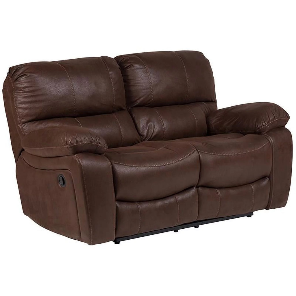 Brown Microfiber Reclining Loveseat P3553
