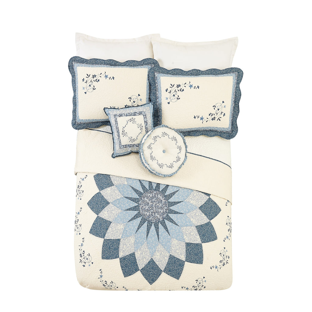 Blue Embroidered Square Dec K9470