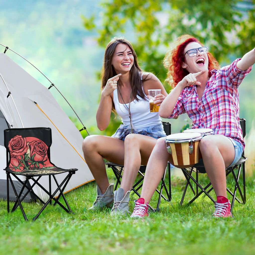 Halloween Hand with Roses Portable Camping Chair with Carry Bag B604
