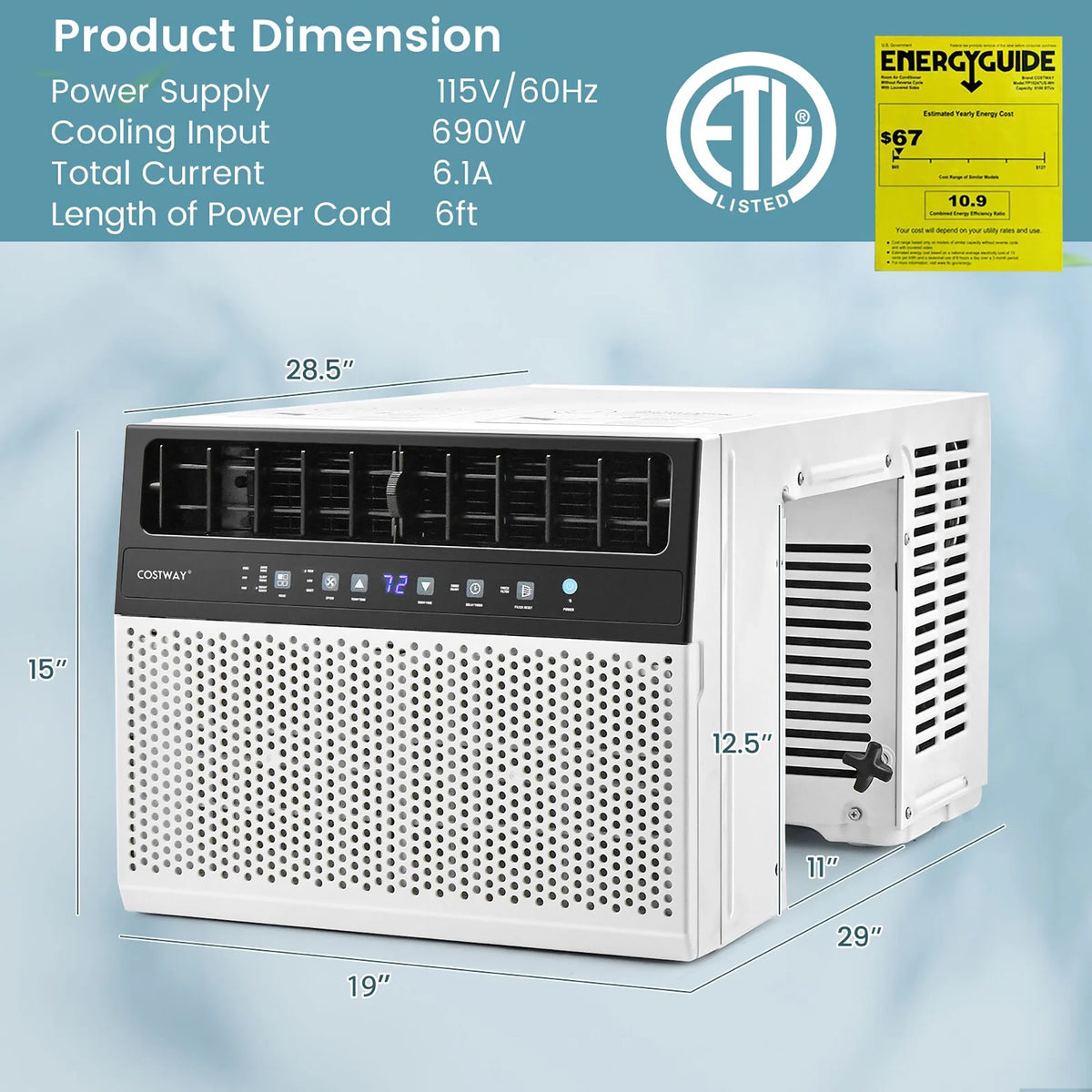 8000 BTU Window Air Conditioner with Remote R297556