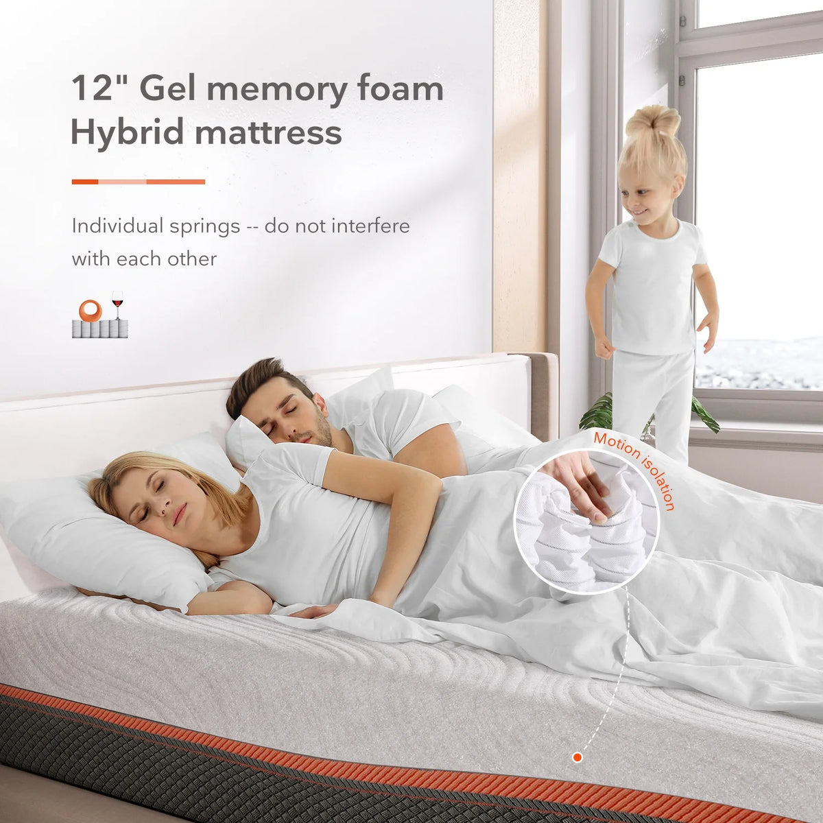 10 Inch Cooling Gel Memory Foam Pocket Spring Hybrid Queen Mattress S252955