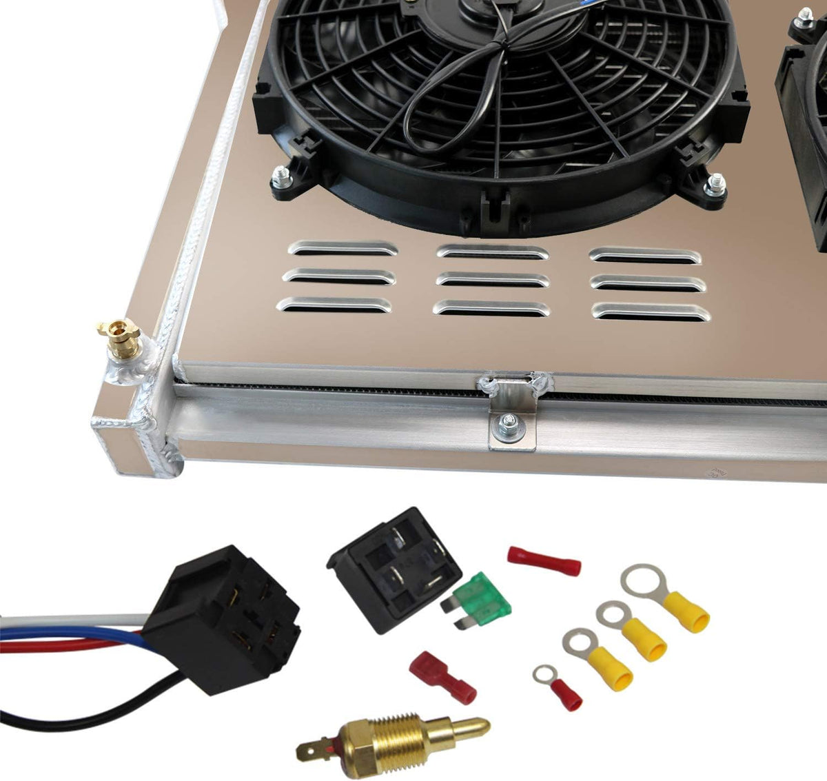 All Aluminum 4 Row Core Radiator with Fan Shroud Combo T5845